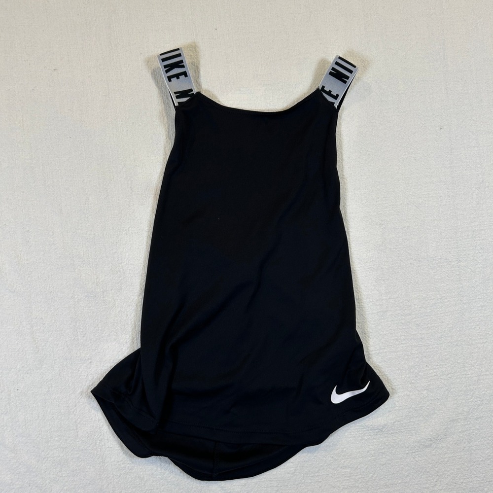 Nike Dri-FIT Women Black Cross Back Logo Strap Performance Tank Top Small